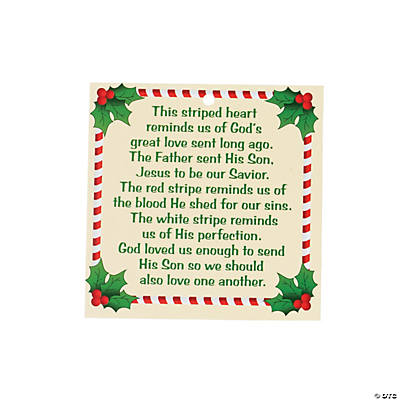 Candy Cane Cross Heart Ornament Craft Kit 12pk